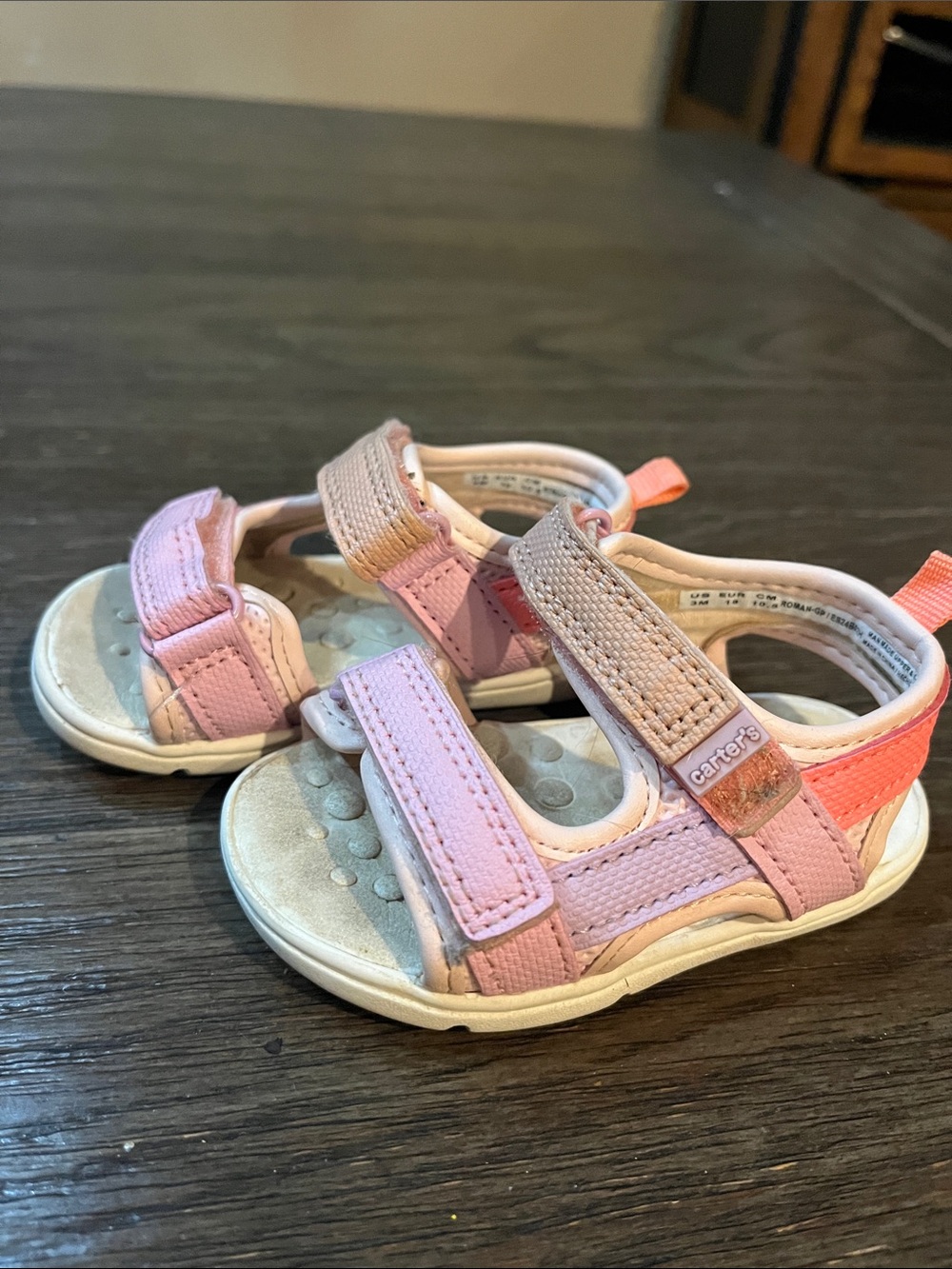 Carter's Light Pink Toddler Sandals with Adjustable Straps